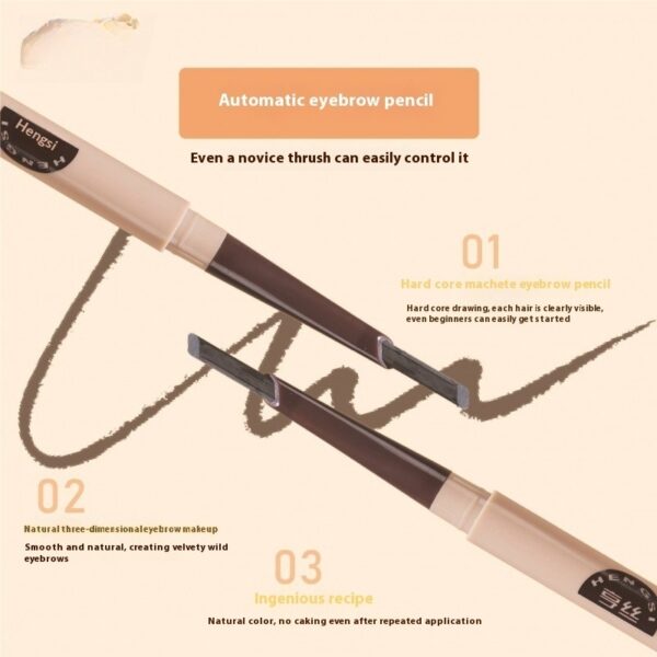 Waterproof Sweatproof Micro-Thin Eyebrow Pencil, Double-Ended