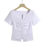 Korean Style Cotton Short Sleeve Top for Women, S-XXXL