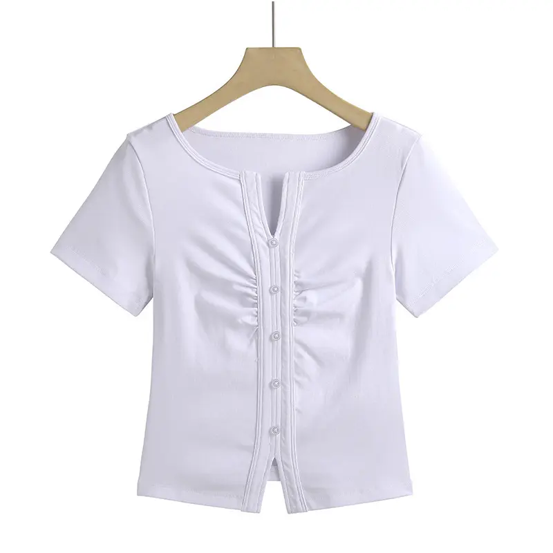 Korean Style Cotton Short Sleeve Top for Women, S-XXXL