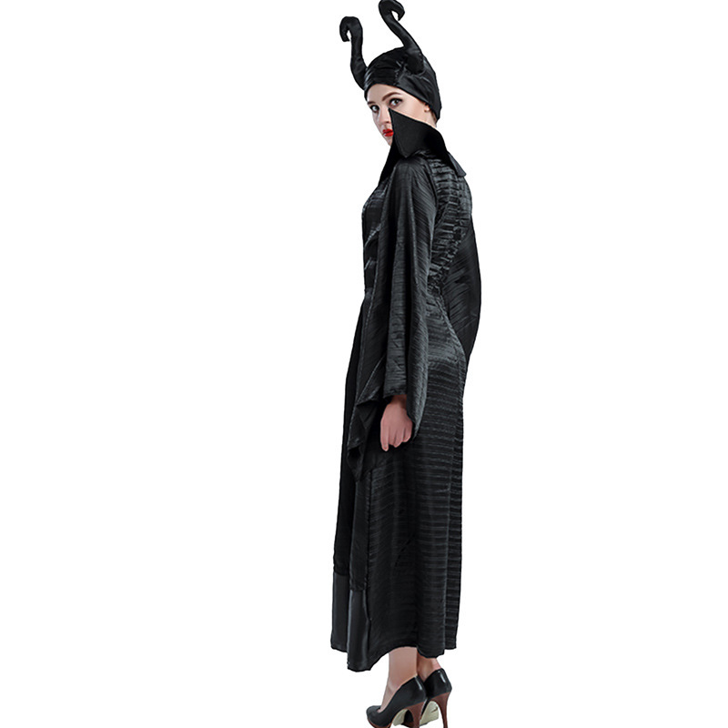 Fitted Black Witch Jumpsuit Costume for Women w/ Headwear