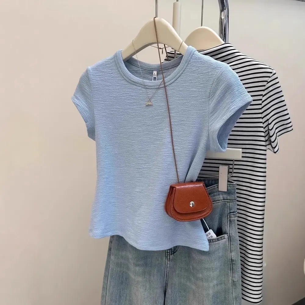 Summer Texture Ruffle Short Sleeve Women Summer Texture Ruffle Short Sleeve Women