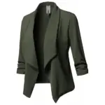 Slim Fit Long Sleeve Crinkled Solid Color Versatile Small Blazer