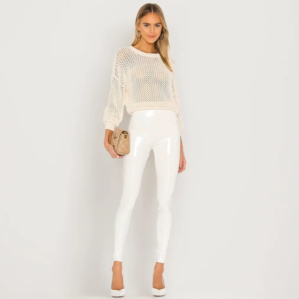 Sexy Slim-fit Cropped Leather Pants