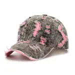 Ripped-line Letter Sun Hat Casual And Versatile