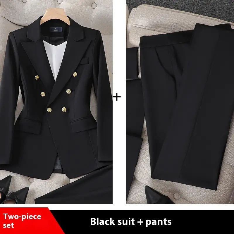 Event-Ready Tailored Polyester Women’s Suit Set with Coat