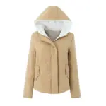 Warm Women’s Padded Jacket with Fleece-Lined Hood Pockets