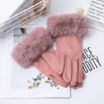 Thermal Touchscreen Suede Gloves with Fleece Lining, Free Size