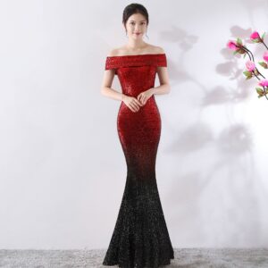 Flattering Long Evening Dress with 80% Polyester Lining