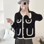 Soft Imitation Mink Fur Look Knitted Cardigan with Tassels