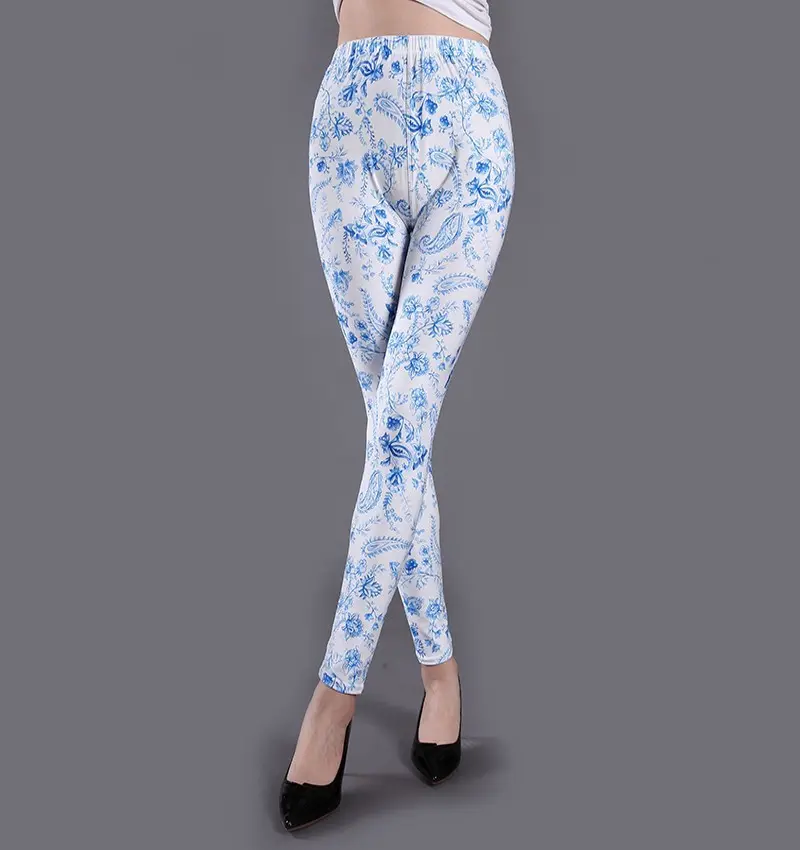 Breathable Leopard Print Milk Silk Leggings for Women