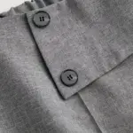 Slimming Wide Leg Casual Pants for Women, Gray Polyester