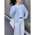 723905b2-04a3-4940-bd0f-4a6c5d26e0b7.webp Cozy Single-Breasted Cardigan Knit Top with Regular Long Sleeves
