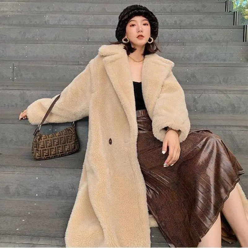 Warm Long Cotton Coat for Women, No Fur Collar Warm Long Cotton Coat for Women, No Fur Collar