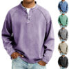 Vintage Style Men’s Solid Long-Sleeve Casual Shirt, Polyester Vintage Style Men’s Solid Long-Sleeve Casual Shirt, Polyester