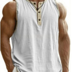 Breathable Pure Cotton Men’s Sleeveless Tank with Sweat Care
