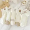 Breathable Mesh Low-Cut Cute Bear Socks for Women, Thin