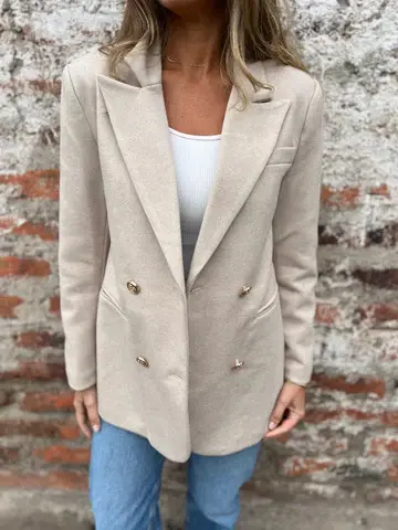 Everyday Autumn-Winter Wool Blazer - Solid Color Leisure Fit Everyday Autumn-Winter Wool Blazer - Solid Color Leisure Fit