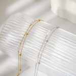 Double-Layer Geometric Beaded Anklet for Women - Multi-Strand