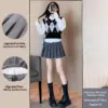 Figure-Flattering High-Waisted Pleated Skirt with Zipper