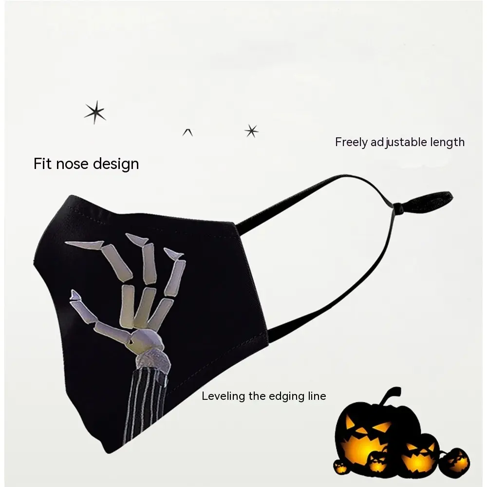 Lightweight Double-Layer Digital Print Skull Funny Face Mask