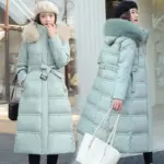 Warm Commuter Padded Cotton Coat for Women, Fur Collar