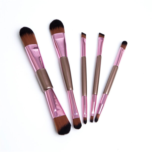 5-Pack Double-Ended Makeup Brushes for Liquid BB Cream, Eyeshadow