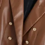 Women's Simple French Faux Leather Blazer