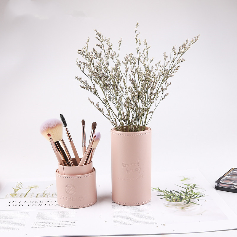 Soft Artificial Fiber Makeup Brush Set with Aluminum Handles