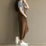 Breathable Cotton Linen Oversized Strappy Dungaree Romper