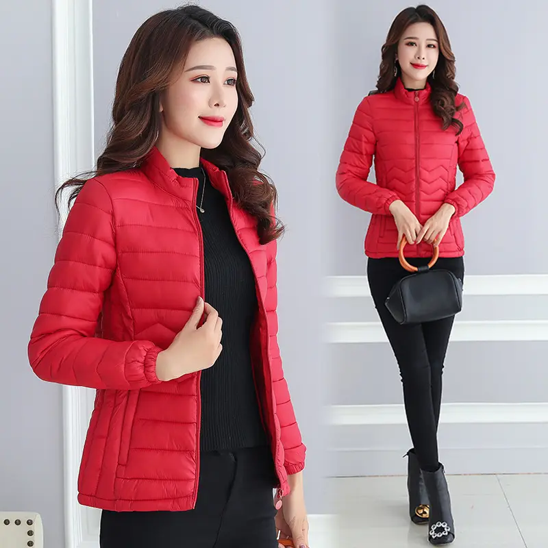 Short Lightweight Slim Fit Cotton Coat For Women