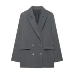 75feaeb4-e7e4-4a60-88f9-f10c8760beb4.webp Tailored French-Style Double-Breasted Blazer Jacket - Gray