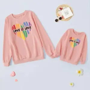 Letter Printed Parent-Child Sweater for Mother & Daughter