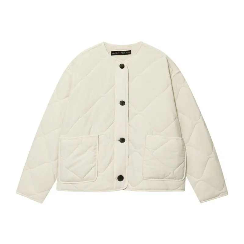 Warmth-Boosting Padded Cotton-Feel Jacket for Women with Pockets Warmth-Boosting Padded Cotton-Feel Jacket for Women with Pockets