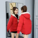 Women's Short, Loose-Fitting, Padded Cotton Jacket Coats