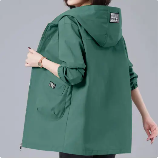 Age-Reducing Look Hooded Casual Jacket - Loose Fit