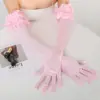 Satin Stretch Long Wedding Dress Etiquette Gloves Elegant Satin Stretch Long Wedding Dress Etiquette Gloves Elegant