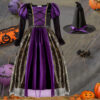 Light-Up Spider Witch Skirt Costume Set for Girls with Hat