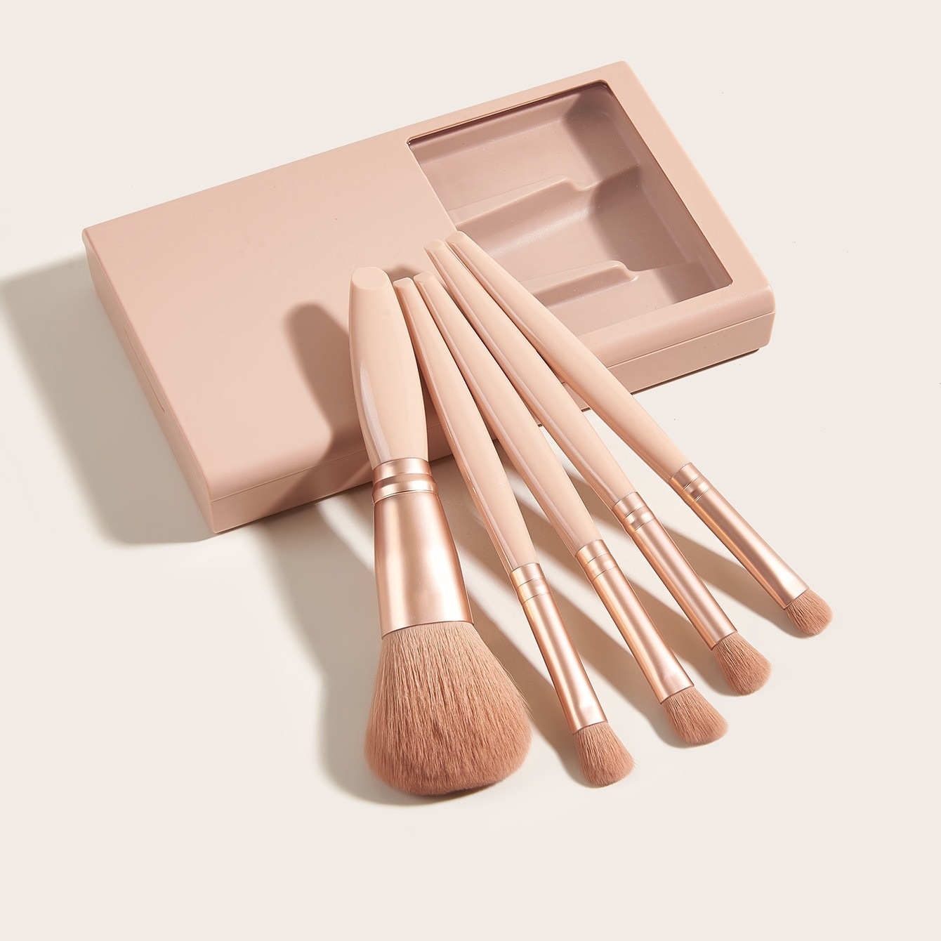Mirror Travel Makeup Brush Set (5-Piece) with Brush Box Mirror Travel Makeup Brush Set (5-Piece) with Brush Box
