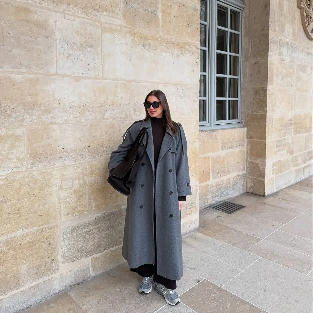 Everyday Warm Wool-Blend Long Coat for Women with Buttons Everyday Warm Wool-Blend Long Coat for Women with Buttons