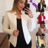Women's Solid Color Casual Professional Small Blazer Top Women's Solid Color Casual Professional Small Blazer Top