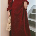 Bridal Toast Attire Red Autumn Party Look