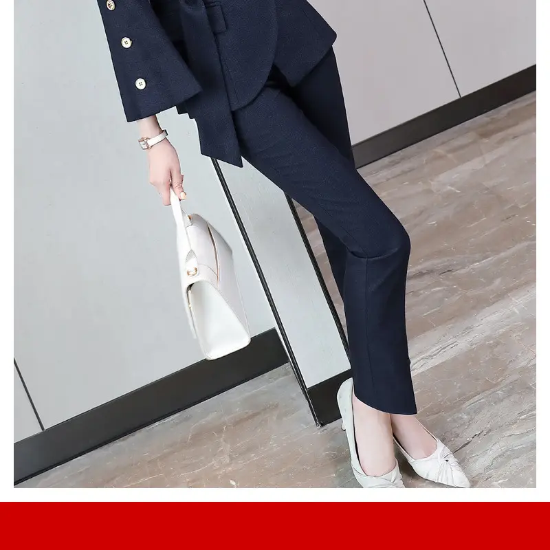 Office Plaid Business Suit Set for Women - Polyester Blend
