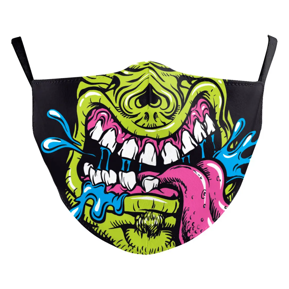 Double-Layer Halloween Digital Printing Face Mask - Adult Double-Layer Halloween Digital Printing Face Mask - Adult