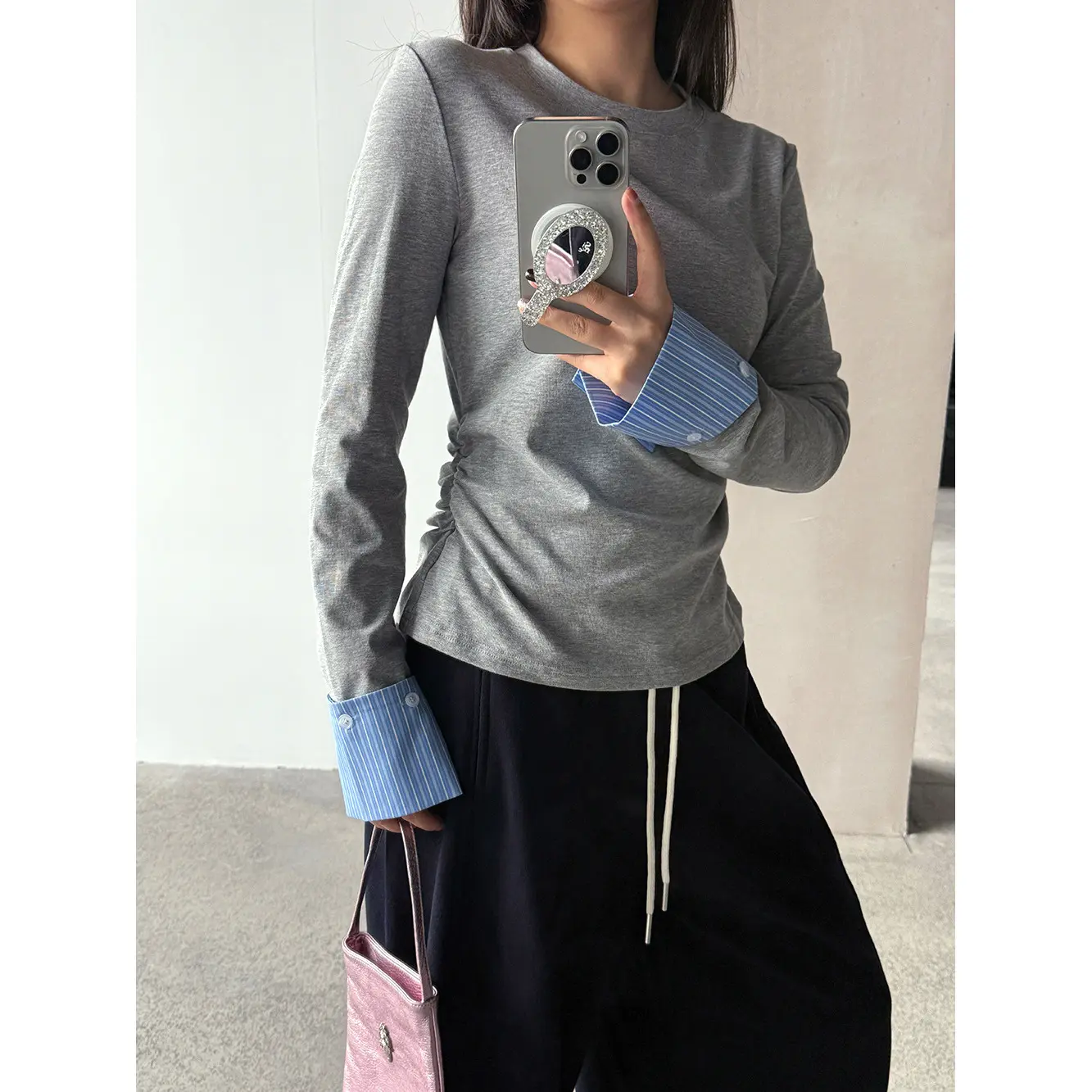 Springautumn Crew Neck Pullover Slim Fit Top Springautumn Crew Neck Pullover Slim Fit Top