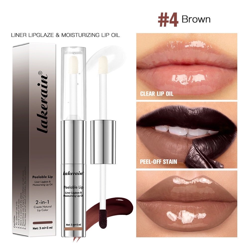 Moisturizing 2-in-1 Peel-Off Lip Gloss for Long Wear (3+3 ml)