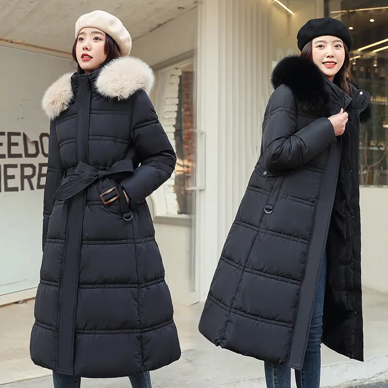 Warm Commuter Padded Cotton Coat for Women, Fur Collar