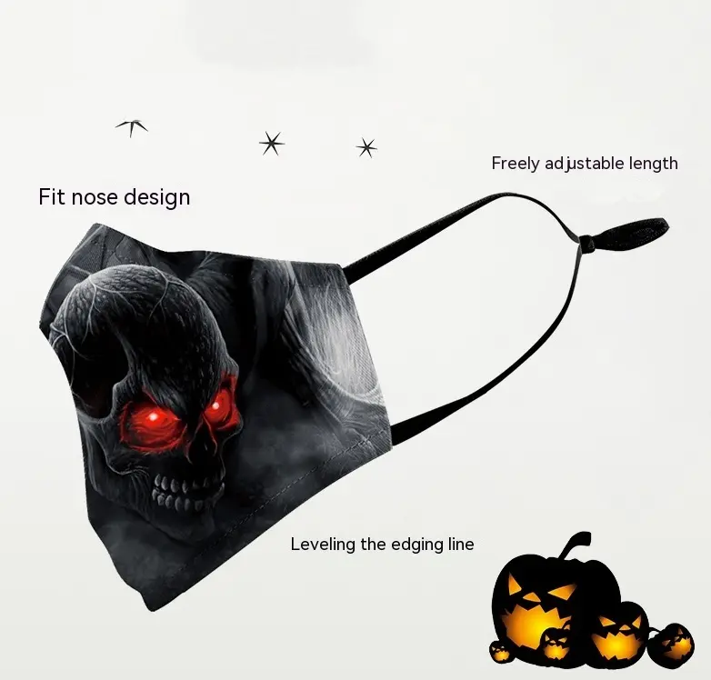 Double-Layer Halloween Digital Printing Face Mask - Adult Double-Layer Halloween Digital Printing Face Mask - Adult