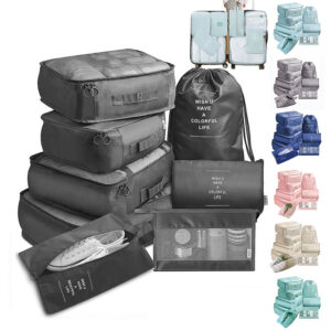 Stay Clutter-Free with 8-Piece Luggage Divider Packing Cubes