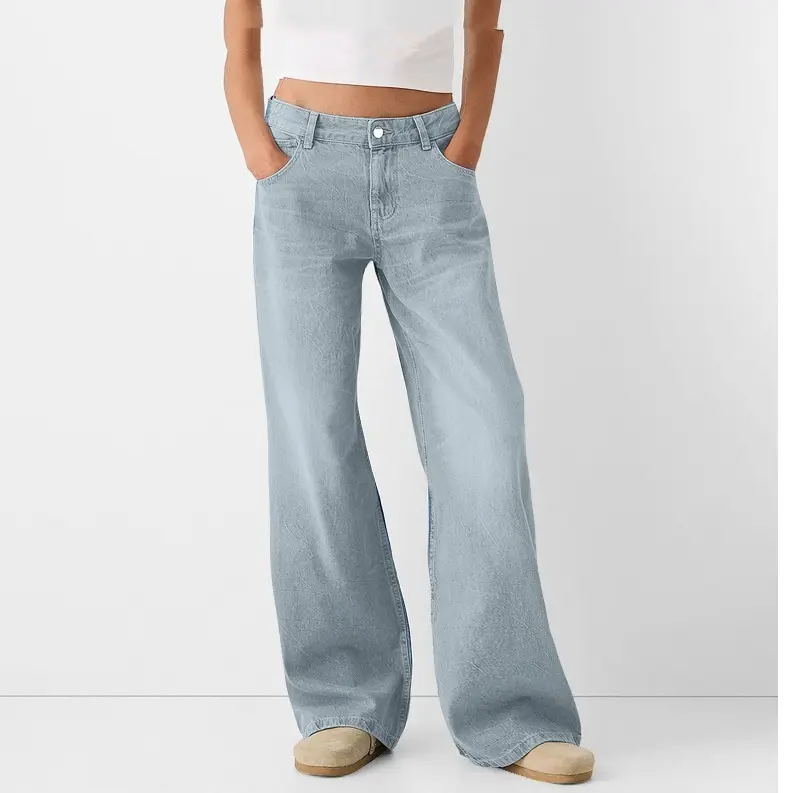 High-Waist Denim Jeans for Women with Washed Finish High-Waist Denim Jeans for Women with Washed Finish