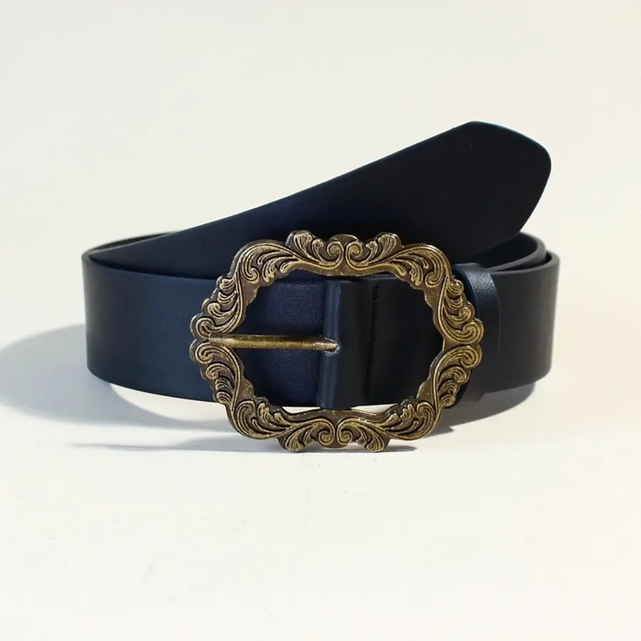 Boho Decorative Women’s Belt with Petal Buckle, 105 cm